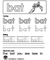 bat writing worksheet