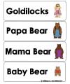 Goldilocks and three bears word wall