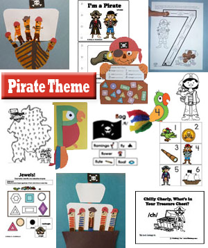 Pirates preschool and kindergarten activities and crafts
