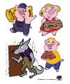 The Three Little Pigs felt story pictures