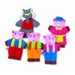 Three little pigs finger puppets