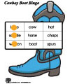 Cowboy boot bingo