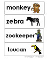 Zoo word wall