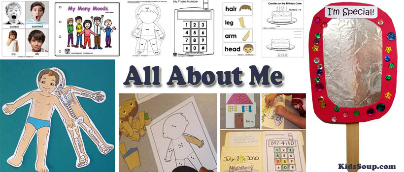 preschool and kindergarten all about me activities, lessons, and craft