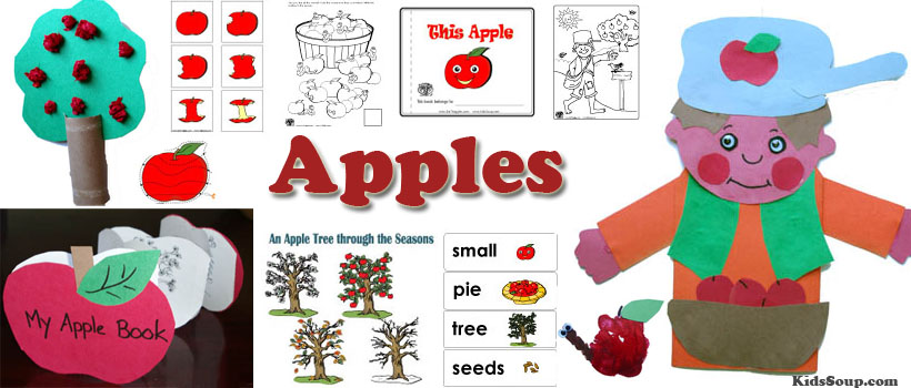 Apples preschool and kindergarten activities, crafts, and games 