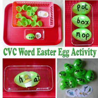 Kindergarten Easter Eggs CVC Words Activity