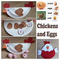 Preschool Kindergarten Chickens and Eggs Activities and Crafts