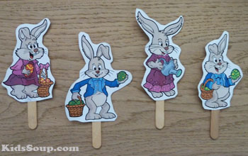 Easter Bunny craft stick puppet craft and printable