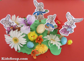 Preschool Easter Bunny small world play area idea