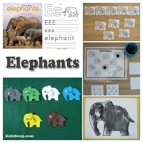 Preschool elephants activities, rhymes, and crafts