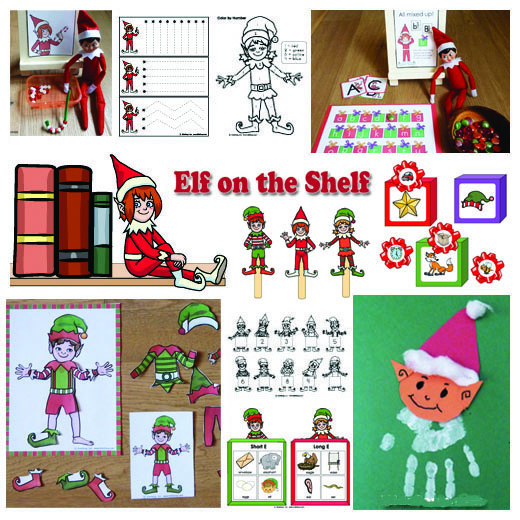 Elf on the Shelf in the Classroom Preschool activities and printables