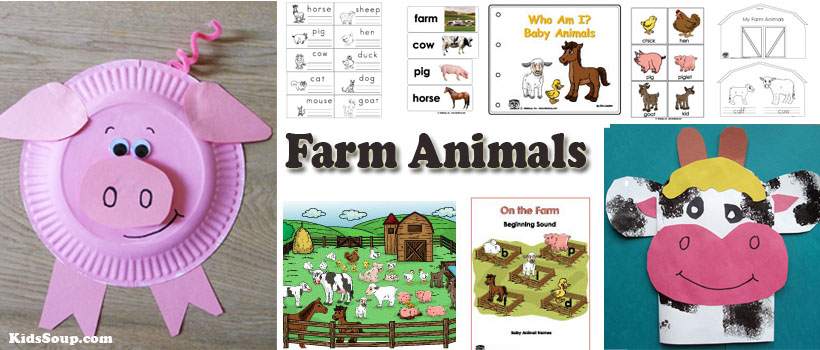 Farm animals preschool and kindergarten activities, crafts, and games