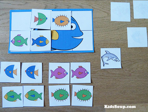 Finding Dory matching preschool and kindergarten game