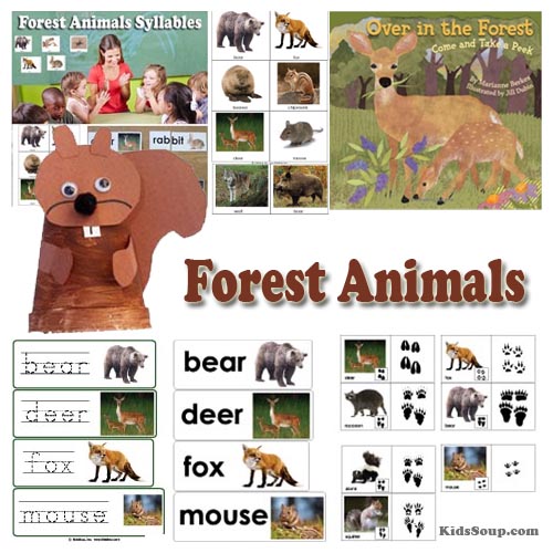 Forest Animals preschool activities, crafts, and lessons
