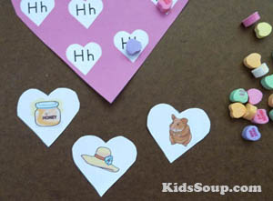 H for hearts game and activities for preschool and kindergarten