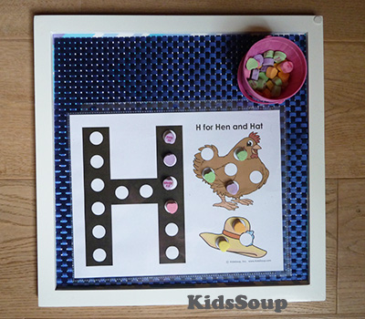 H for Hen Letter Exploration mats and activities