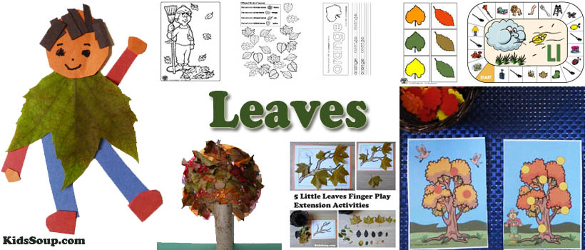 Leaves activities and crafts for preschool and kindergarten