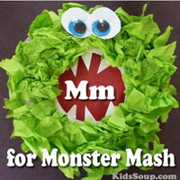 Preschool Kindergarten M for Monster Mash Activities