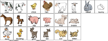 Mother and baby animals preschool matching activity and game