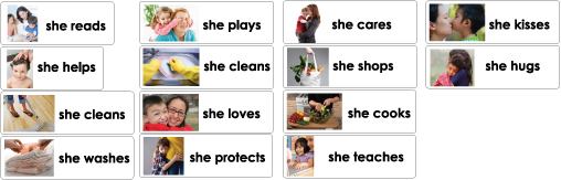 Mothers' Day word wall cards and activities for preschool and kindergarten