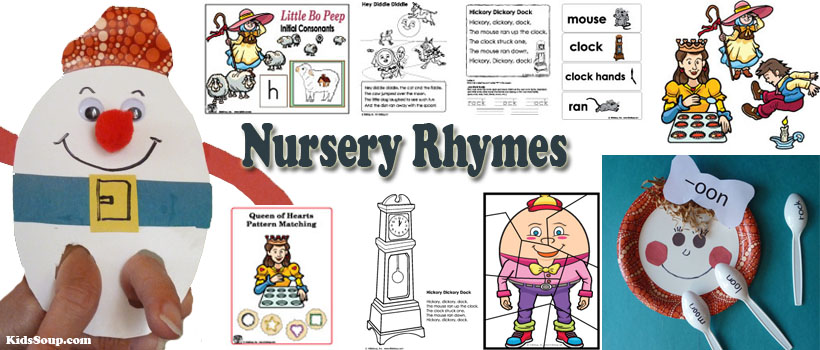 Nursery rhymes activities, crafts, and printables for preschool and kindergarten