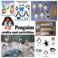 Preschool Kindergarten Penguins Activities, Crafts, and Lesson
