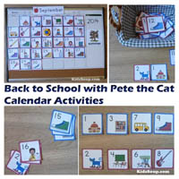 Preschool and Kindergarten Calendar Activities with Pete the Cat 