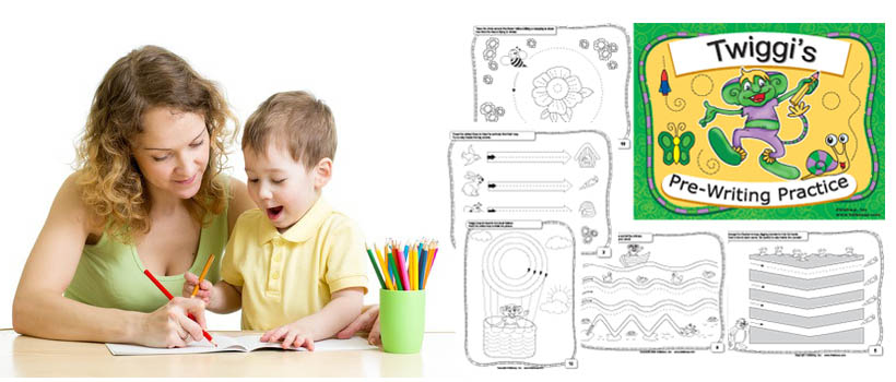 Preschool prewriting skills worksheets and tracing pages