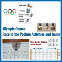 Winter Olympics Race to the Podium Game and Activities
