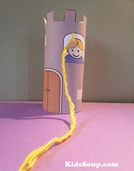 Rapunzel tower craft and printable for preschool and kindergarten