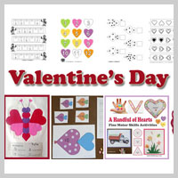 Preschool Kindergarten Valentine's Day Activities and Crafts
