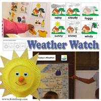 Weather Watch theme, weekly plan, and lessons for preschool and kindergarten