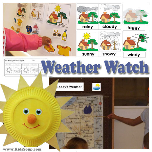 Weather watch theme, activities, and lessons for preschool and kindergarten