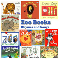Zoo animals books, rhymes, and songs for preschool and kindergarten