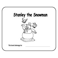 preschool and kindergarten Stanley the Snowman emergent reader printables b/w