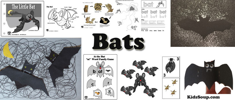 bats preschool and kindergarten activities, crafts, and lessons