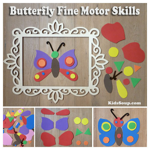 Preschool butterfly fine motor skills activity 