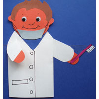 Preschool Kindergarten Dentist puppet craft and activities