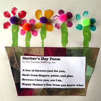 Preschool Kindergarten Mother's Day Poem and Craft