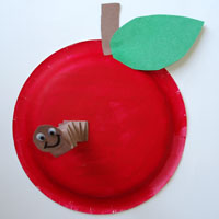 Apple paper plate preschool kindergarten craft