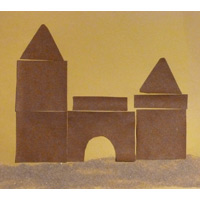 Sand paper castle craft and activity for preschool and kindergarten