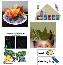 Camping theme and activities, games for preschool and kindergarten