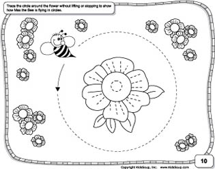 Circle prewriting practice and worksheet for preschool