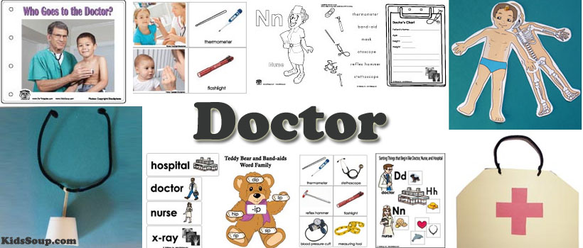 doctor and hospital crafts, activities, games for preschool and kindergarten