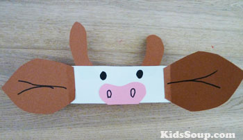 Cow head band craft and cow activities for preschool and kindergarten