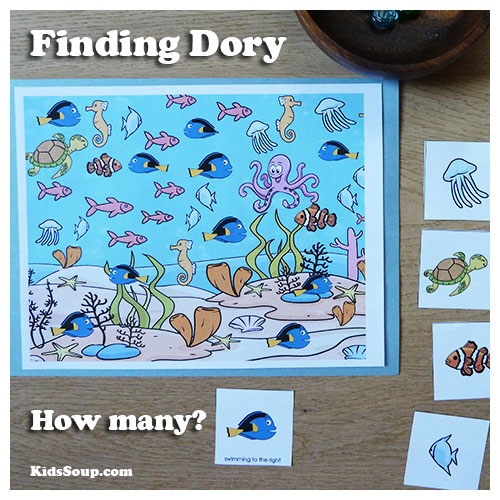 Under the Sea with Dora and Nemo preschool math activities 