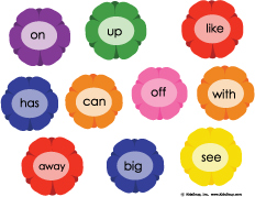 Preschool bees and flowers sight words game and activity