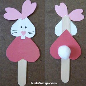 Heart rabbit craft and activity for preschool and kindergarten