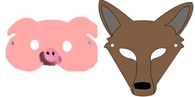 Pig and Wolf Mask Craft and Patterns 