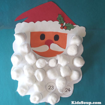 Santa Countdown to Christmas Craft and Activity for preschool